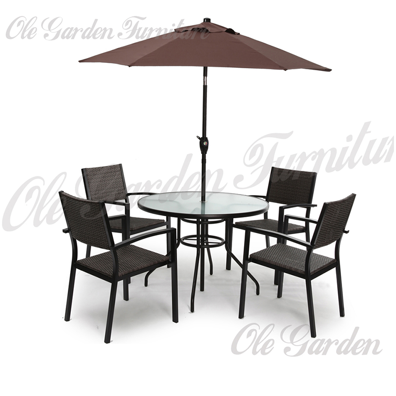 YL-103 Outdoor Dining Sets with Steel Garden Umbrella