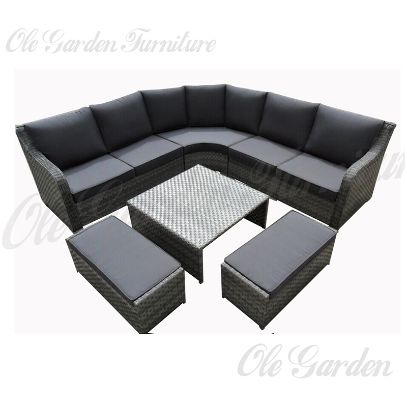 YL-313 6-Piece Curved Outdoor Sofa Set