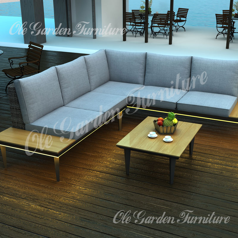 ALSET 3146 VIVIENNE 3pcs outdoor sofa sets with woven rattan backrest